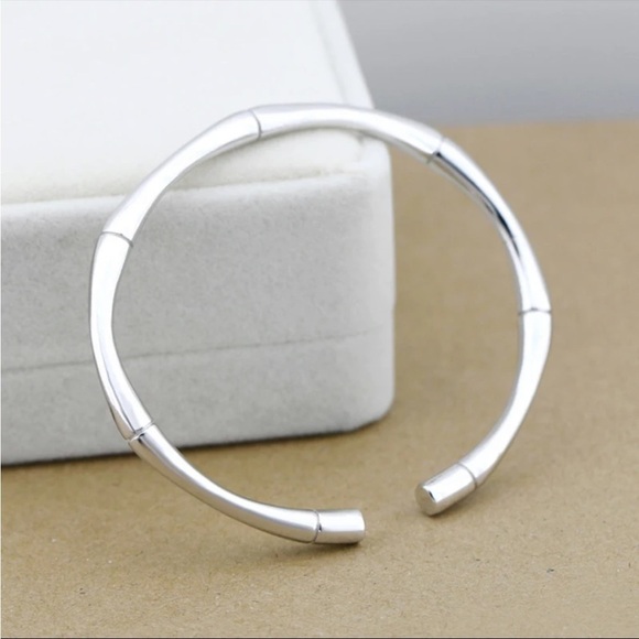 New Sterling Silver Simple Cuff Bracelet - Picture 3 of 12